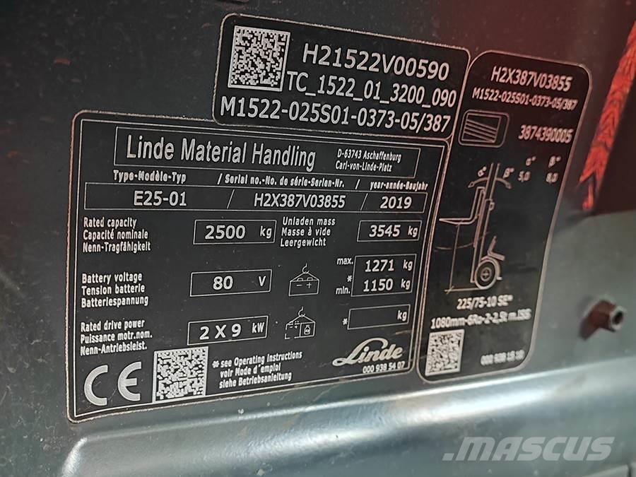 Linde E25-01 El gaffeltrucks
