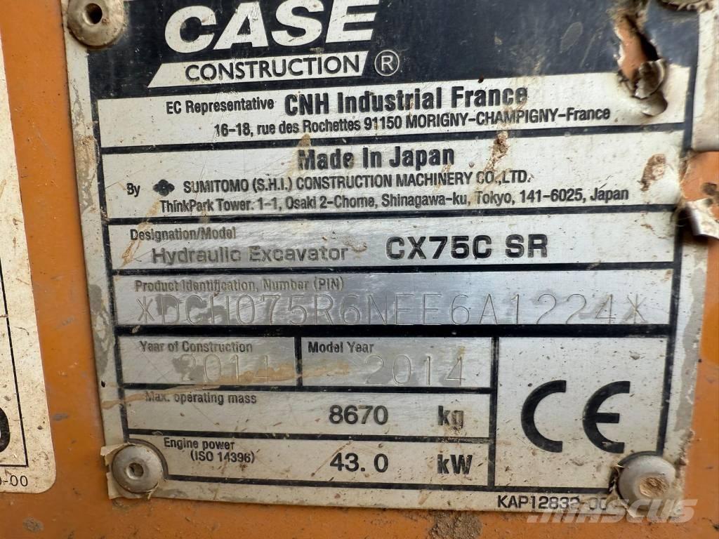 CASE CX 75 C SR Midi-gravemaskiner 7t - 12t