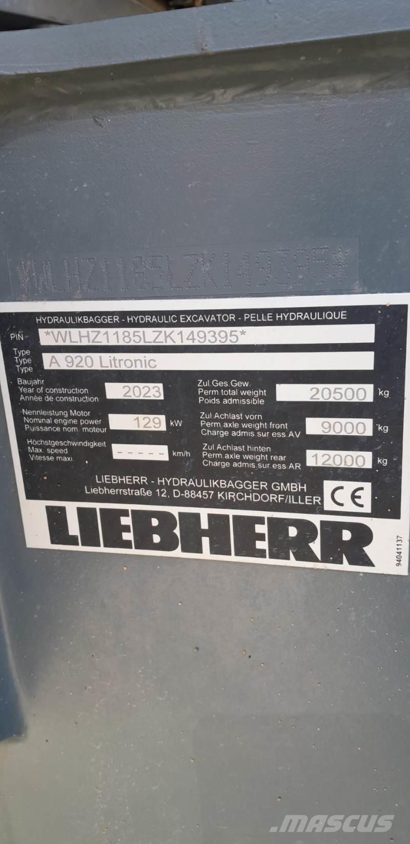Liebherr A920 Gravemaskiner på hjul