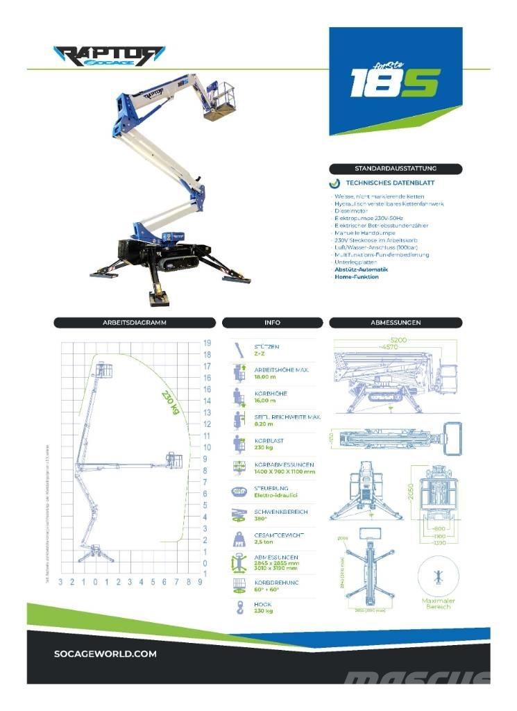 Socage Raptor 18S Bomlifte med knækarm