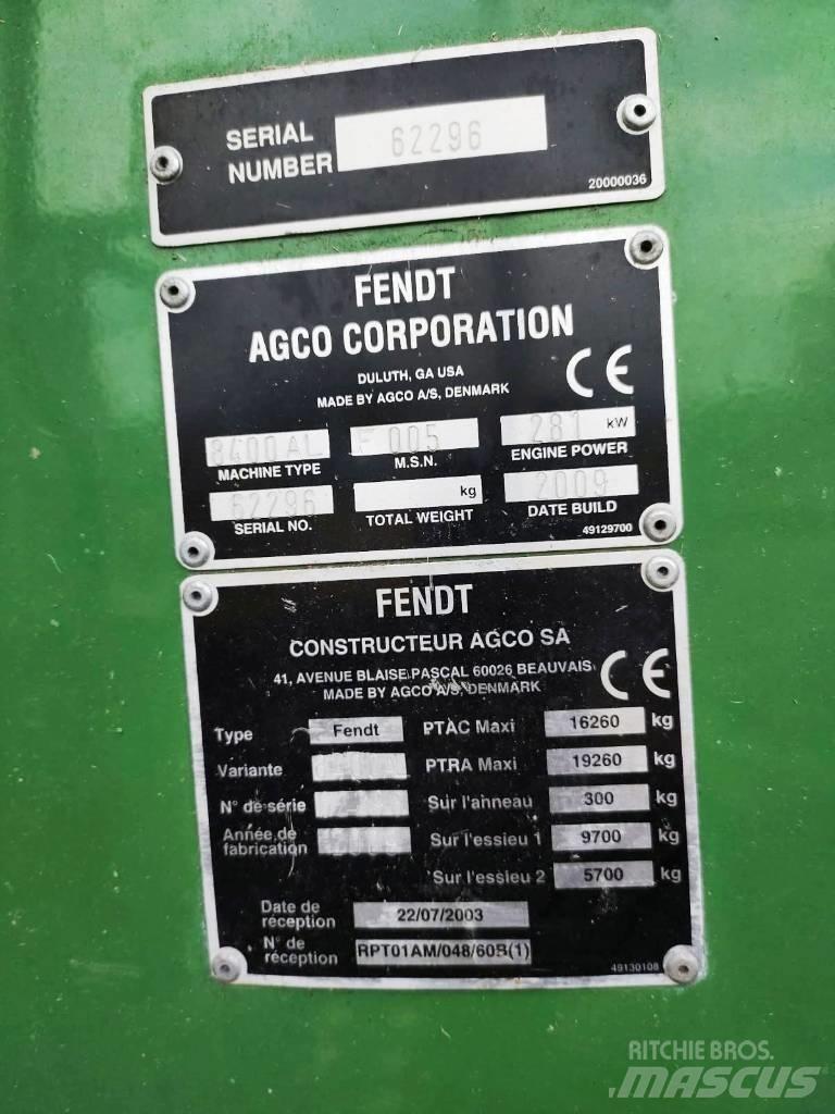 Fendt 8400 P AL Mejetærskere