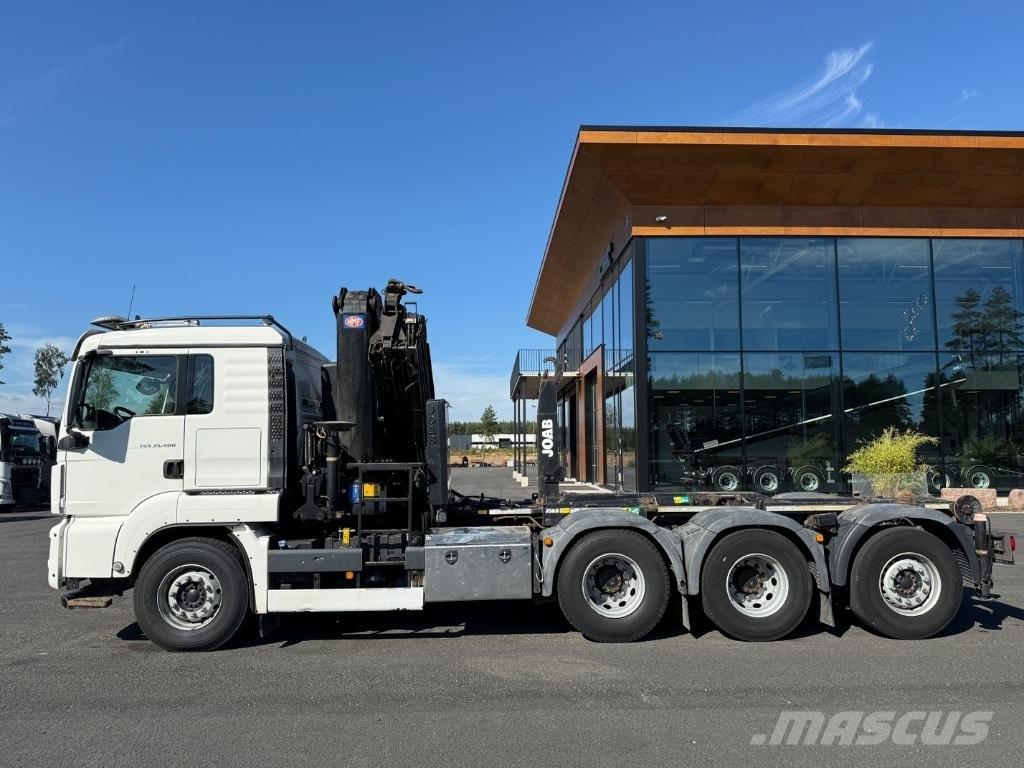MAN Crane + hook lift Lastbil med kran