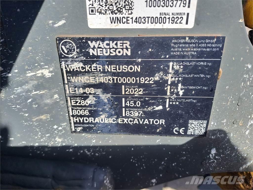Wacker Neuson EZ80 Gravemaskiner på larvebånd