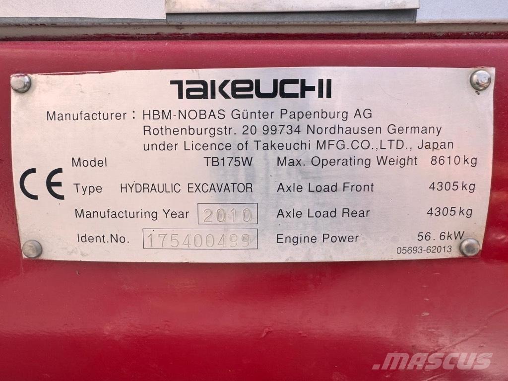 Takeuchi TB 175 W Gravemaskiner på hjul