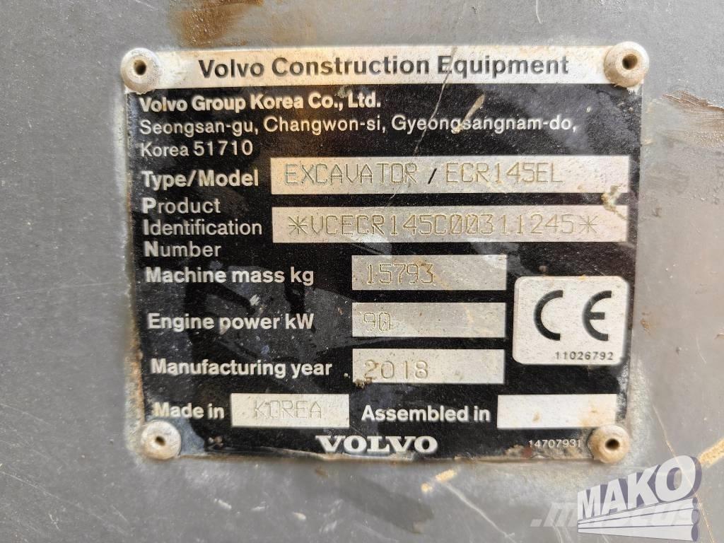 Volvo ECR 145 EL Gravemaskiner på larvebånd