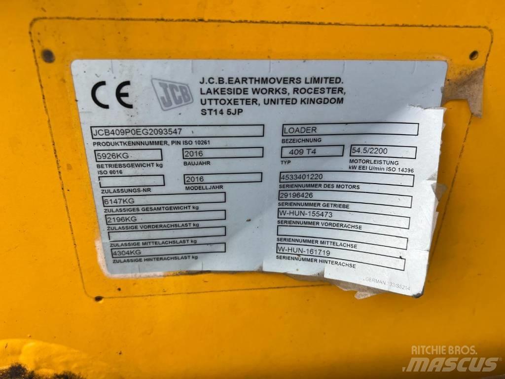 JCB 409 Agri shovel Læssemaskiner på hjul