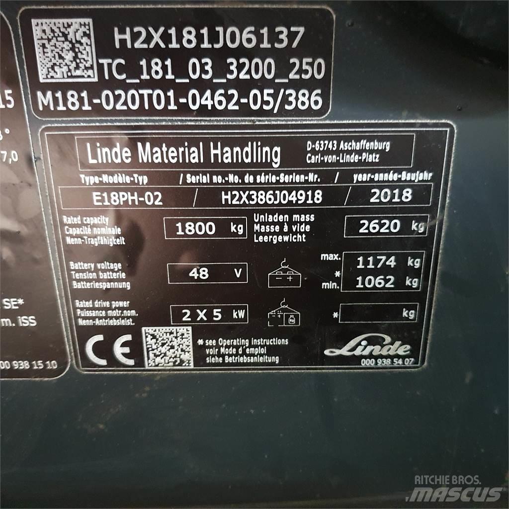 Linde E18PH El gaffeltrucks