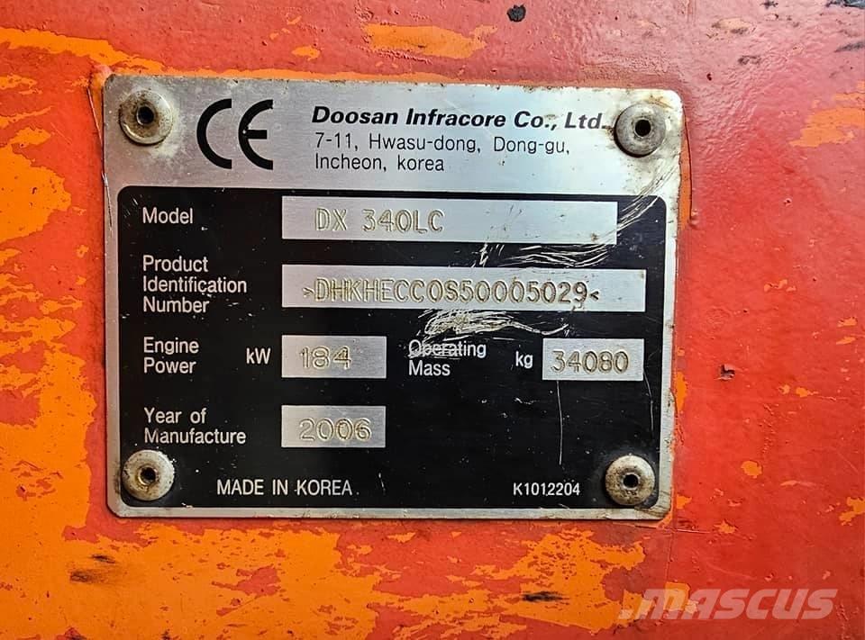 Doosan DX 340 LC Gravemaskiner på larvebånd