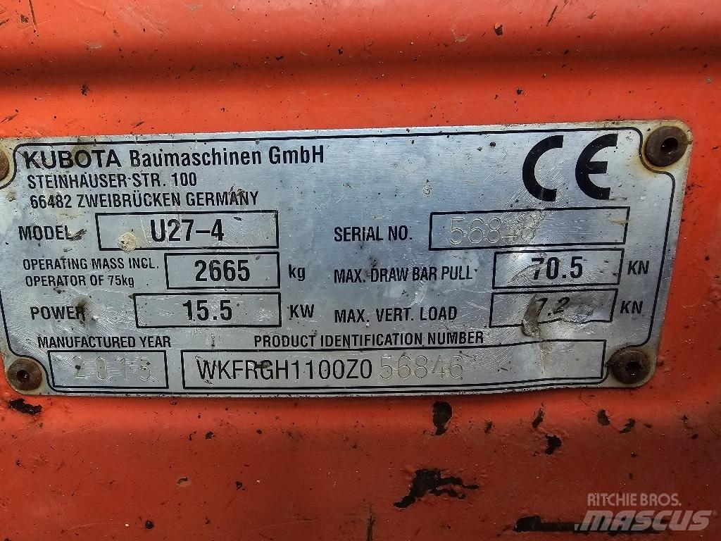 Kubota U 27-4 Minigravemaskiner