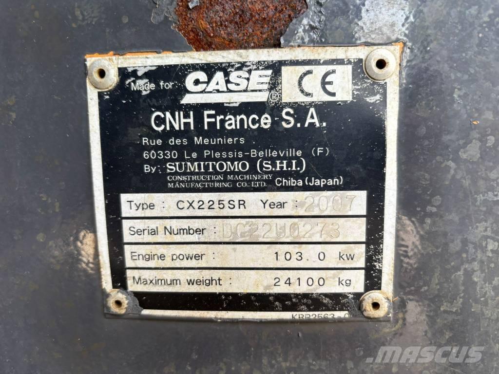 CASE CX 225 SR Gravemaskiner på larvebånd