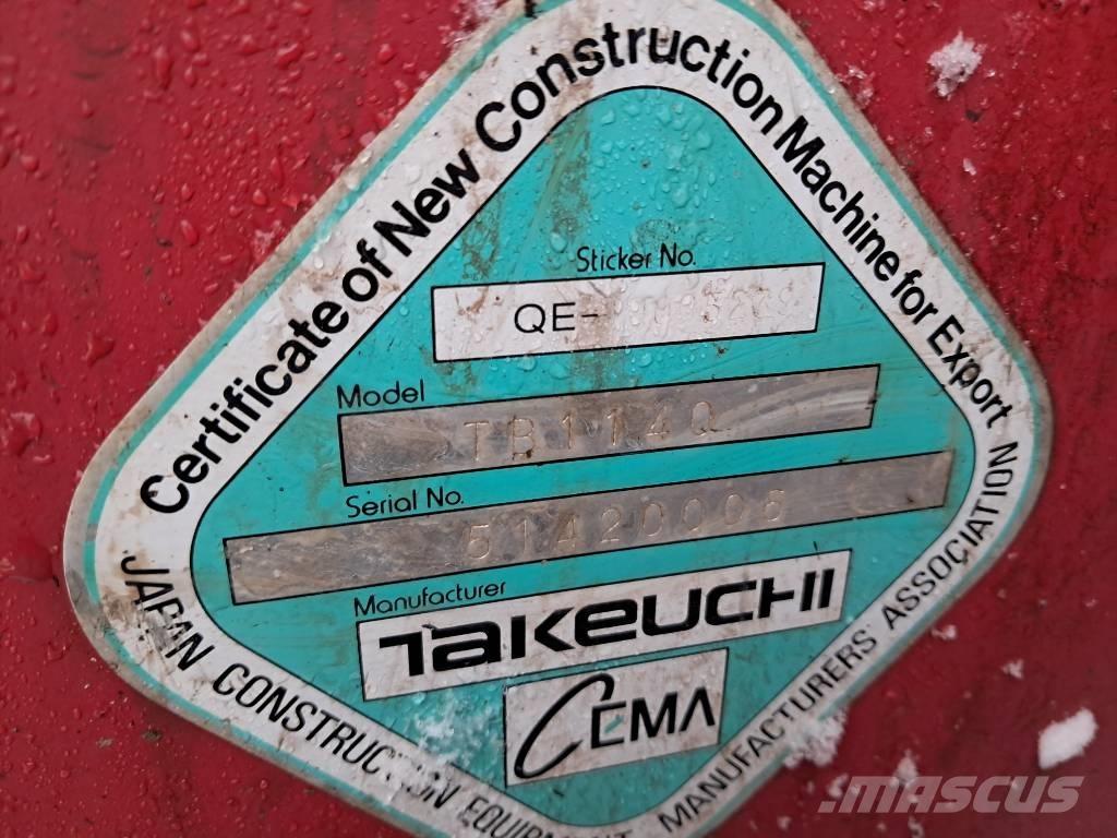 Takeuchi TB 1140 Gravemaskiner på larvebånd