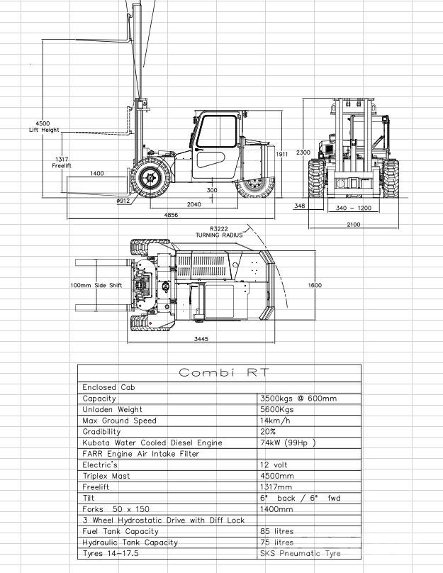 Combilift RT 3500 Terrængående gaffeltruck