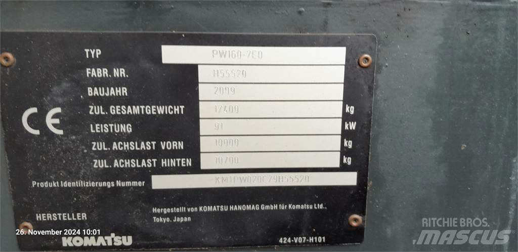 Komatsu PW160-7E0 Gravemaskiner på hjul