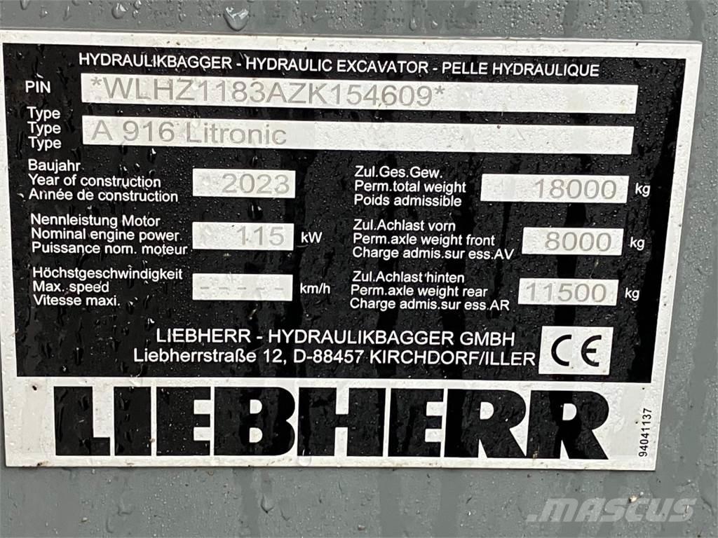Liebherr A916 Gravemaskiner på hjul