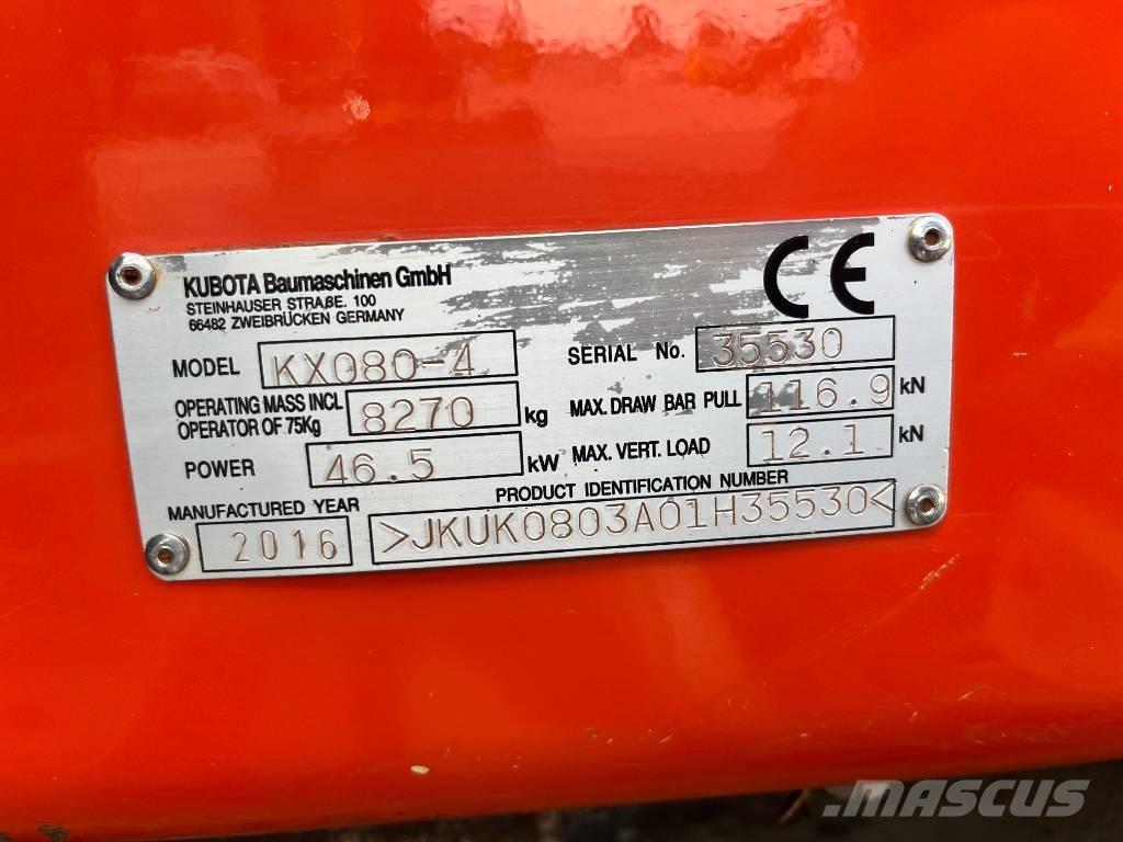 Kubota KX 080 Midi-gravemaskiner 7t - 12t