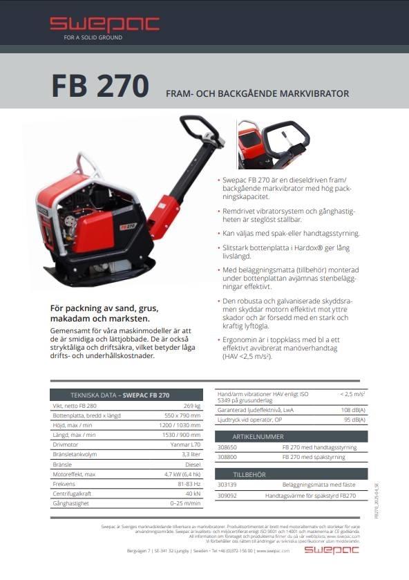 Swepac FB 270 Vibratorer