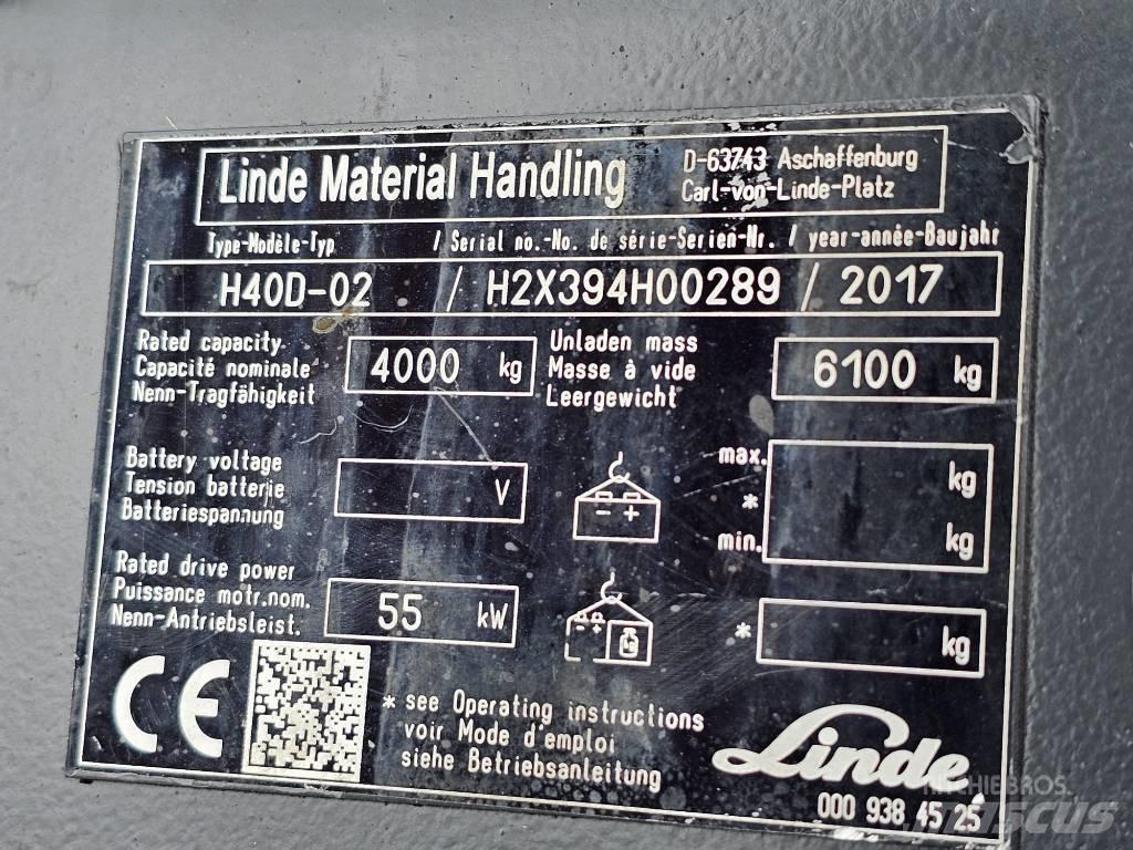 Linde H40D-02 Diesel gaffeltrucks