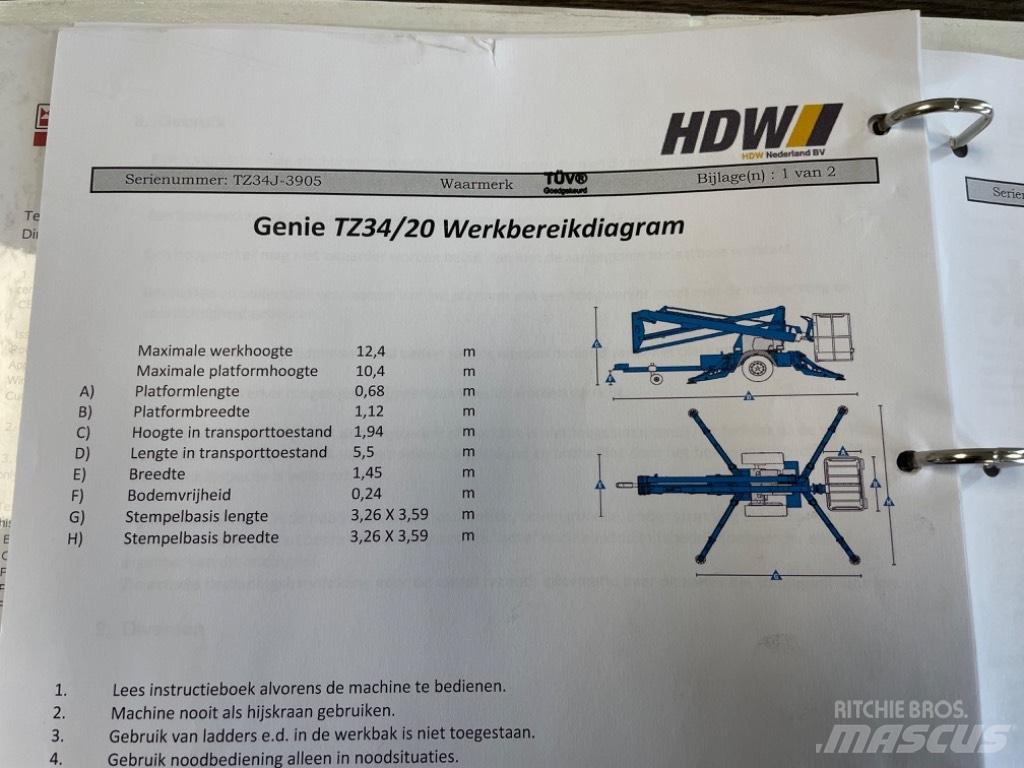 Genie TZ 34/20 Trailermonterede lifte