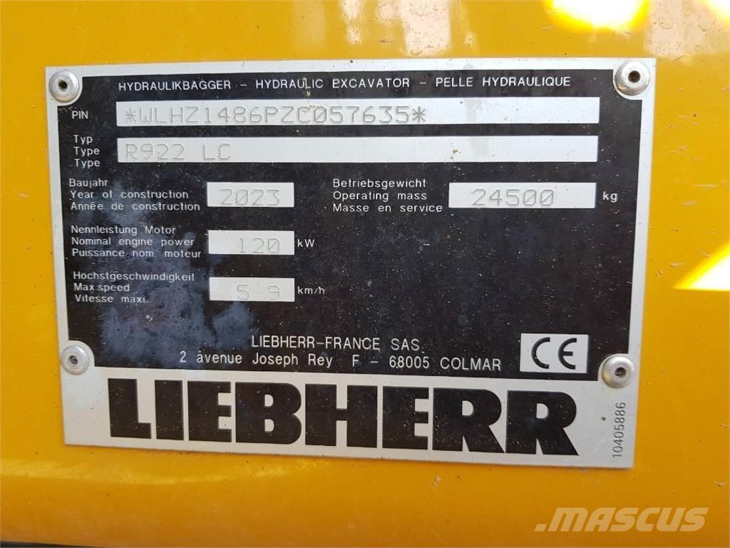 Liebherr R922 Gravemaskiner på larvebånd