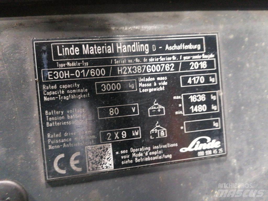 Linde E30H-01/600 El gaffeltrucks