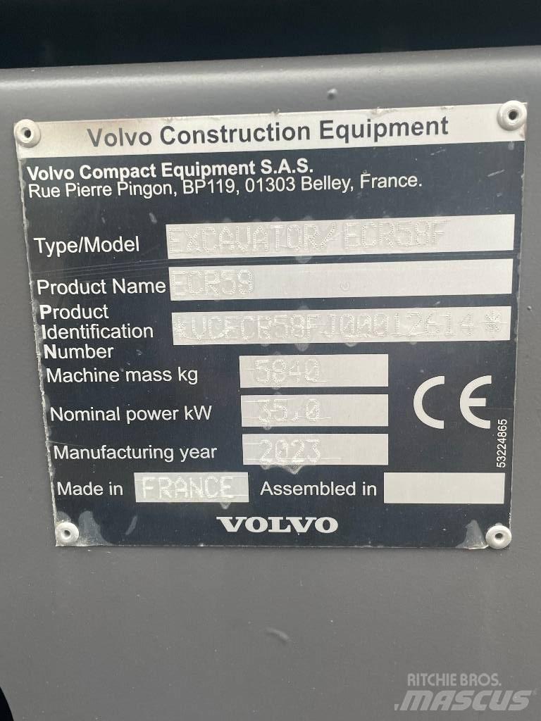 Volvo ECR 58 F Minigravemaskiner