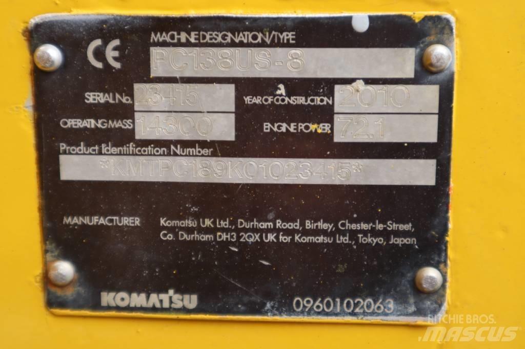 Komatsu PC138US-8 Gravemaskiner på larvebånd