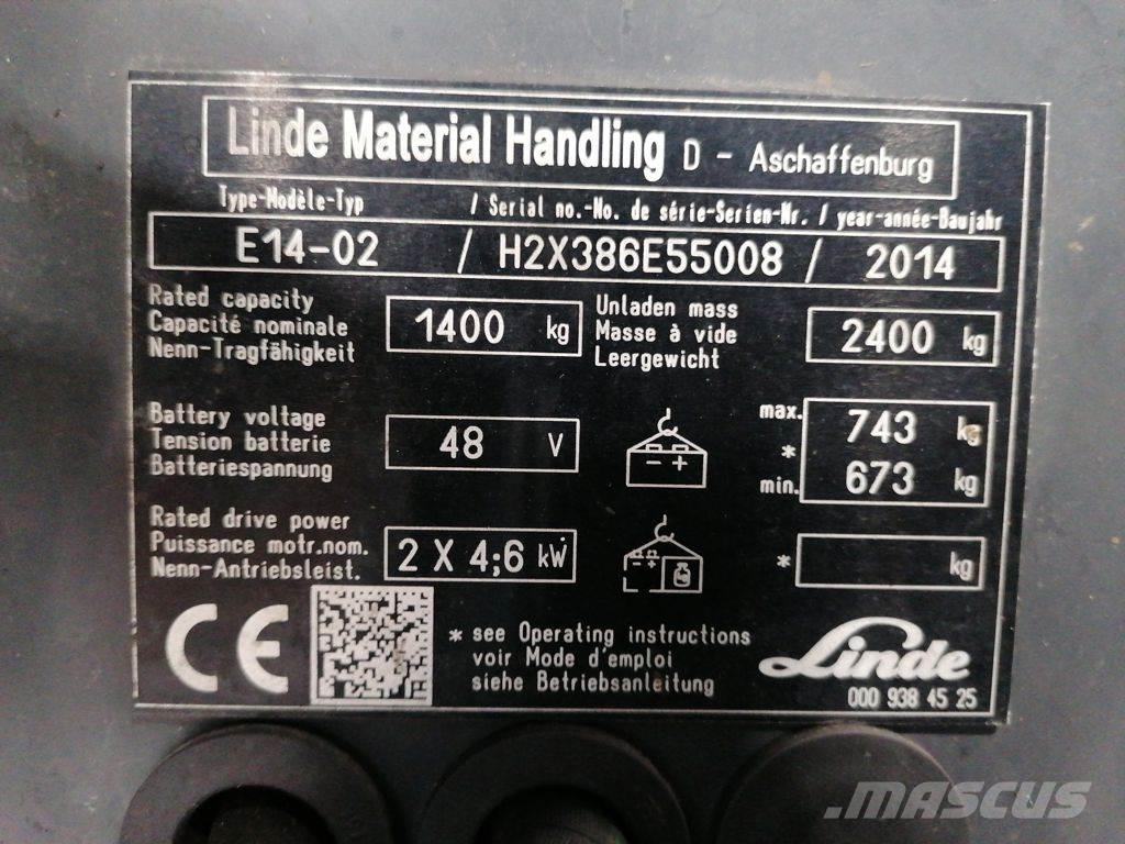 Linde E14-02 El gaffeltrucks