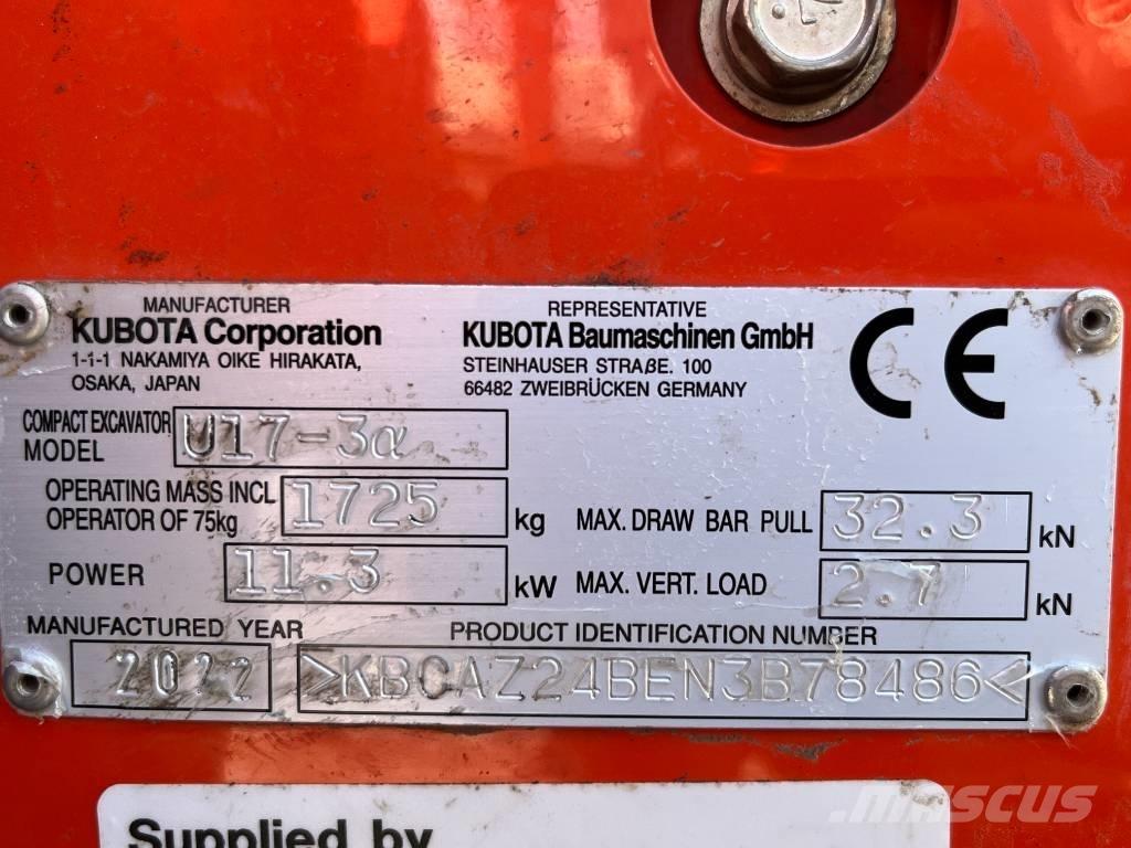 Kubota U 17-3 Minigravemaskiner