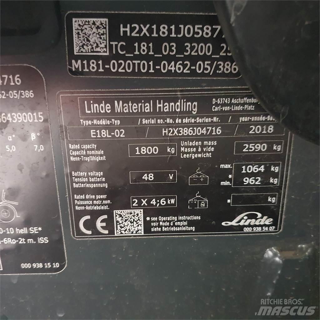 Linde E18L El gaffeltrucks