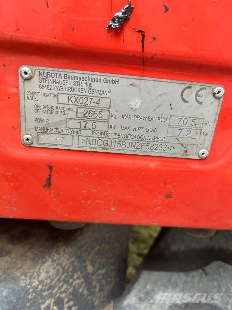 Kubota KX 027-4 Minigravemaskiner