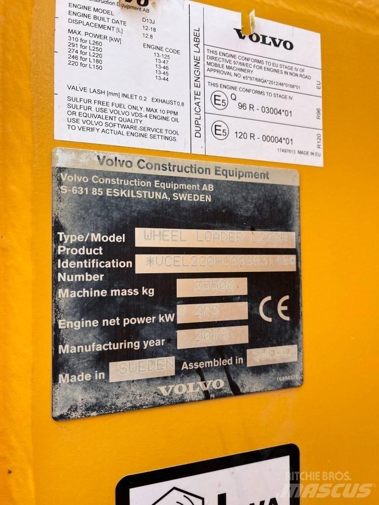 Volvo L220H Læssemaskiner på hjul