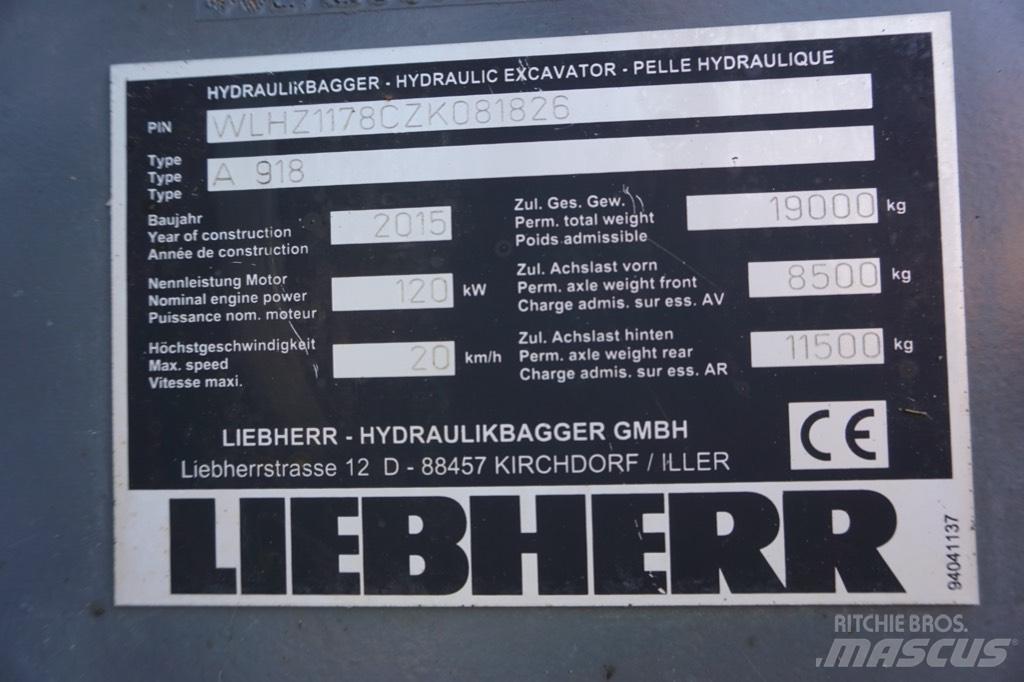 Liebherr A 918 Gravemaskiner på hjul