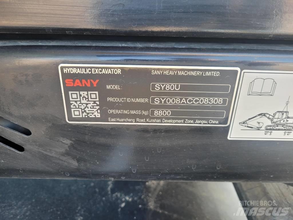 Sany SY80U Gravemaskiner på larvebånd