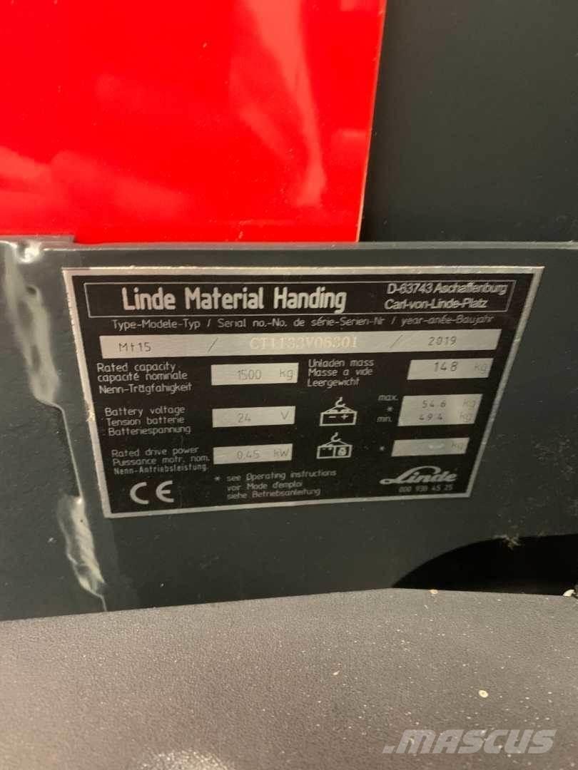 Linde MT15 Gaffelstabler med gående fører