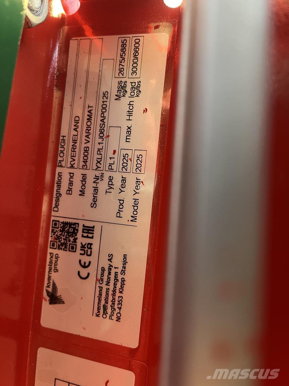 Kverneland 3400B Vendeplove