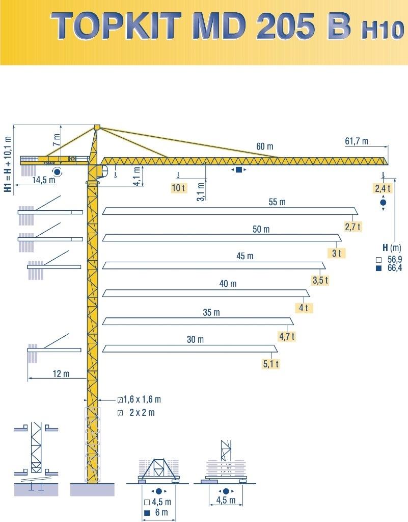 Potain MD 205 B H10 Tårn kraner