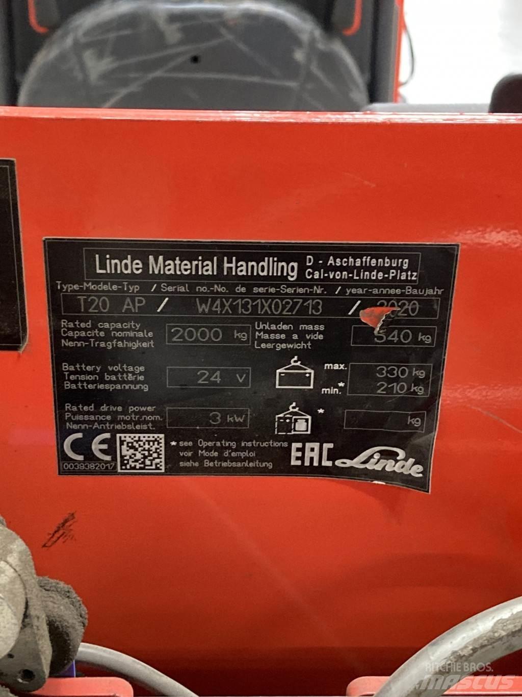 Linde T20AP kurz El-palleløftere