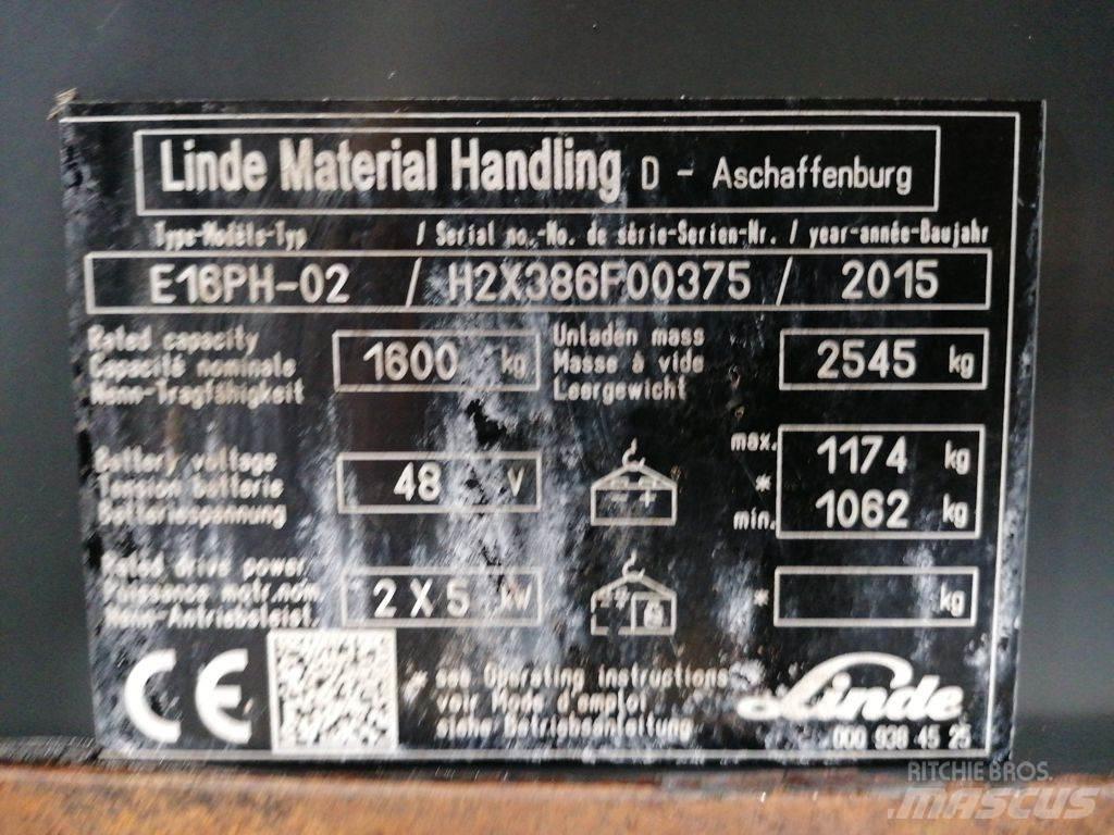 Linde E16PH-02 El gaffeltrucks