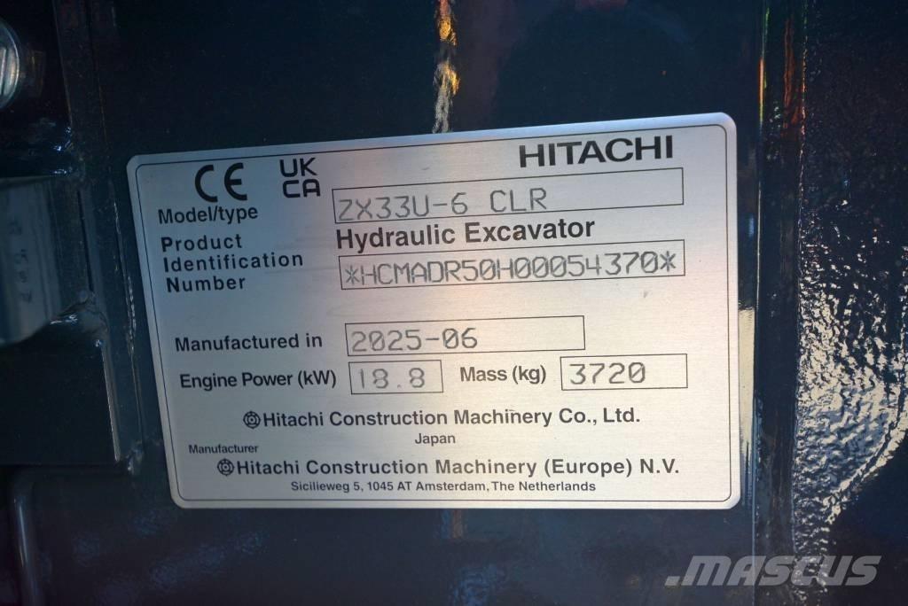 Hitachi ZX 33 U-6 Minigravemaskiner