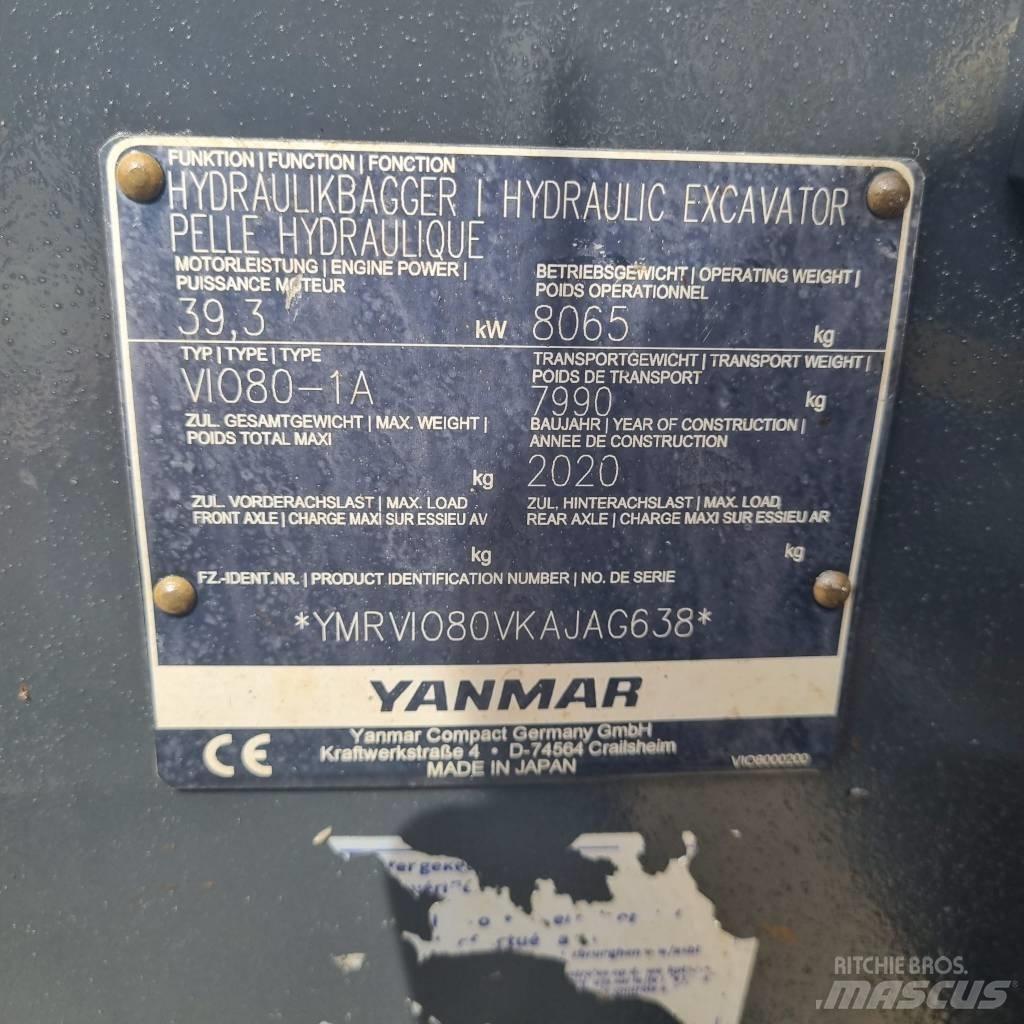 Yanmar Vio 80-1A Midi-gravemaskiner 7t - 12t