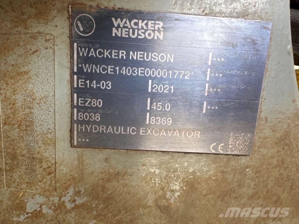 Wacker Neuson EZ80 Gravemaskiner på larvebånd