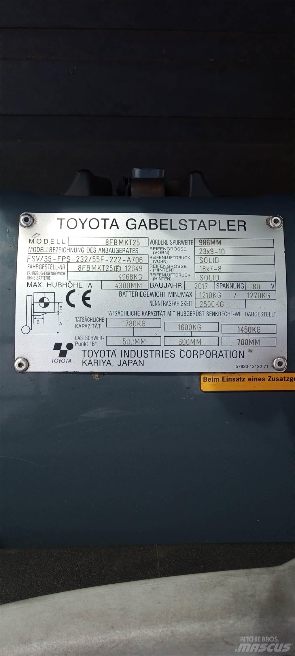 Toyota 8FBMKT25 El gaffeltrucks