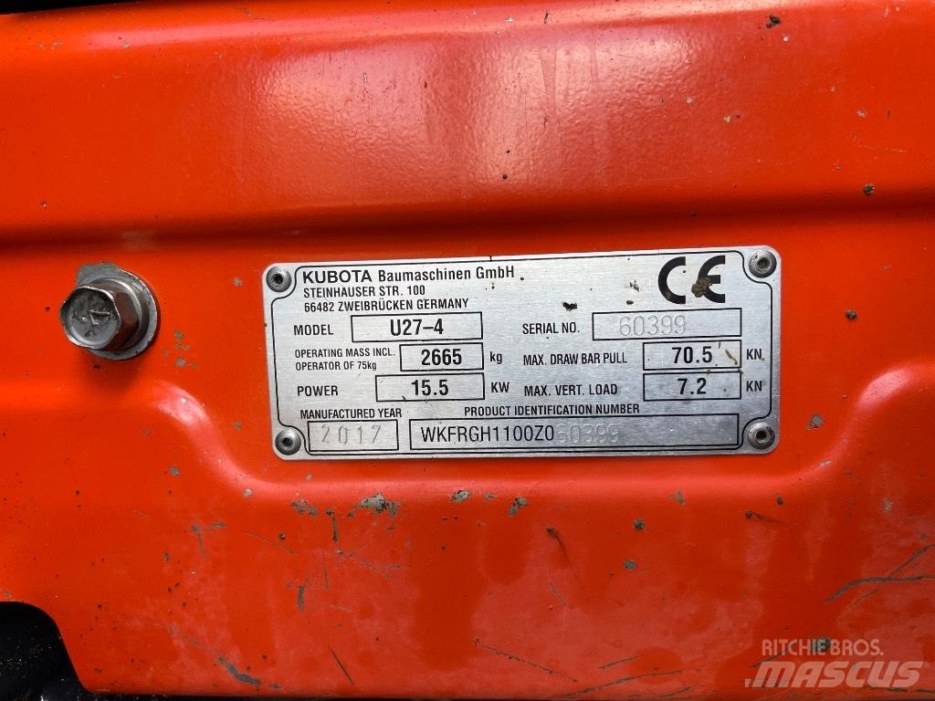 Kubota U 27-4 Minigravemaskiner