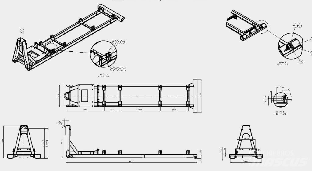  Haakarm frame Hencon Demonterbare/wirehejs semi-trailere