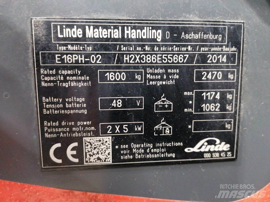 Linde E16PH-02 El gaffeltrucks