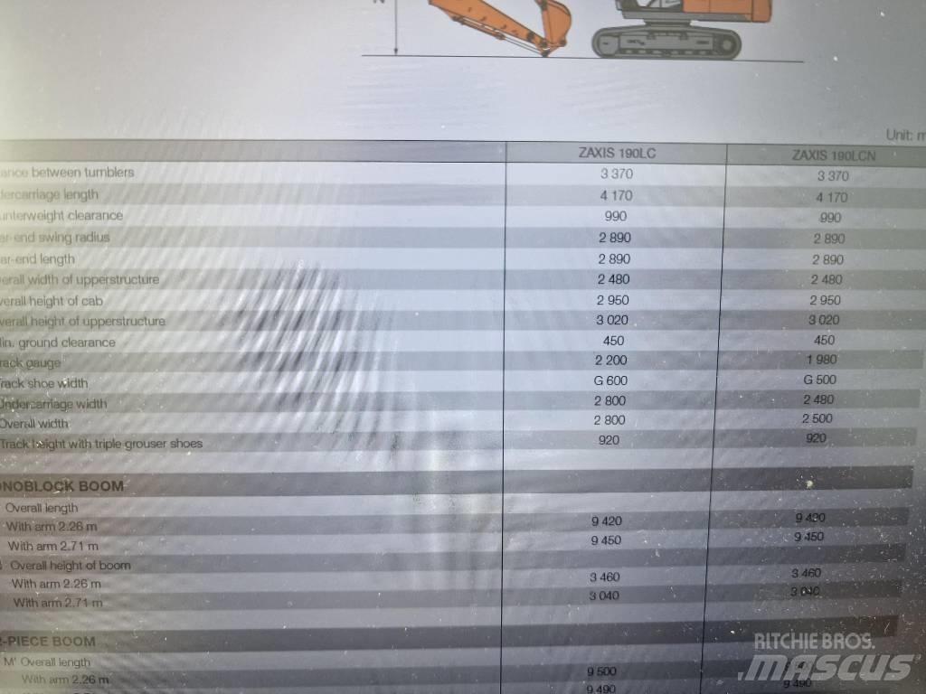 Hitachi ZX190LC-6 Gravemaskiner på larvebånd