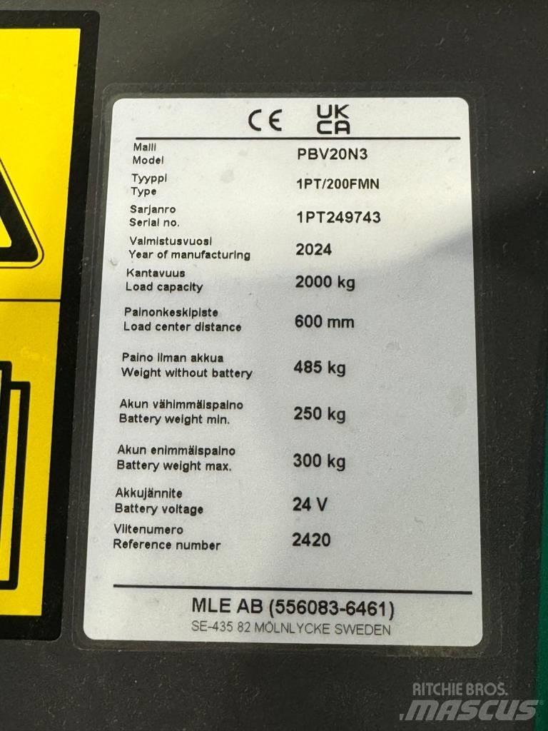 Mitsubishi PBV20N2 El-palleløftere med platform