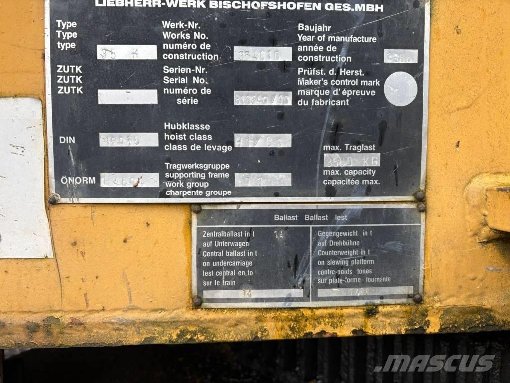 Liebherr 35 K Tårn kraner
