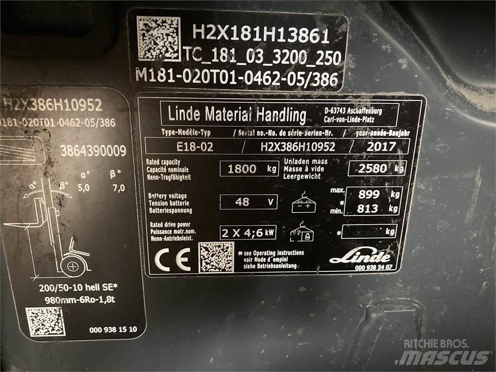 Linde E18 El gaffeltrucks