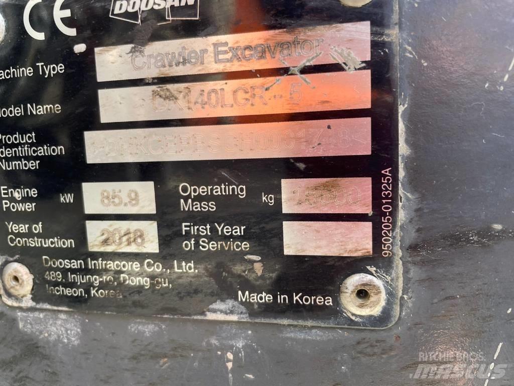 Doosan DX 140 LCR Gravemaskiner på larvebånd